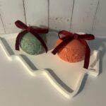 orange spice holiday set – sphere candles + ceramic tree